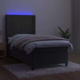  Krevet box spring s madracem LED tamnosivi 80 x 200 cm baršun | shoptok.hr