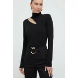 Karl Lagerfeld Majica z dolgimi rokavi ženski, črna barva