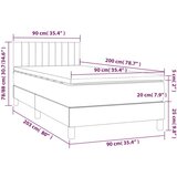  Krevet box spring s madracem LED smeđesivi 90x200 cm tkanina | shoptok.hr