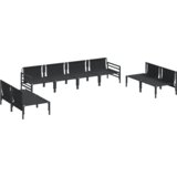 vidaXL Vrtna sedežna garnitura 8 pcs Antracitna Jeklo | Shoptok.si