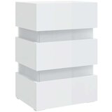 vidaXL LED nočna omarica visok sijaj bela 45x35x67 cm iverna plošča | Shoptok.si