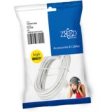 Zed Electronic Telefonski kabl sa konektorima, Dužina 2 metra, Model T5-2WB, Bijeli | Eponuda.ba