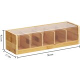 Five KUTIJA ZA ČAJ 5 ODJELJKA 36X11X9,5CM BAMBUS | shoptok.hr