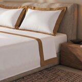 The White Stone Komplet posteljnine iz 100 % bombaža z dekorativnim satenastim robom Bež | Posteljnina za enojno posteljo, (5000279309) | Shoptok.si