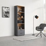 Mömax regal cadix, antracit, barva hrasta | Shoptok.si