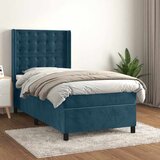 Box spring krevet s madracem tamnoplavi 90x200 cm baršunasti Cijene