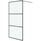 Pregrada za tuš crna 100 x 195 cm s mutnim staklom ESG | shoptok.hr
