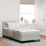 vidaXL Box Spring Krevet s Madracem Svjetlosiva 100x200 cm Baršun Cijene