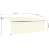  Automatska tenda s roletom i senzorom LED 4 x 3 m krem | shoptok.hr