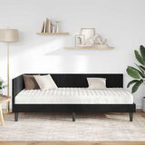  Kutni krevetni okvir s madracem 2 kom. Crna 100 x 200 cm Baršun | Shoptok.si