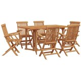  Vrtni set za objed 7 pcs Smeđa Čvrsto teak drvo | Eponuda.ba