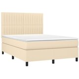  Krevet s oprugama i madracem krem 140 x 190 cm od tkanine | shoptok.hr