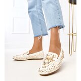 Gemre White moccasins decorated with studs Lea | Shoptok.si