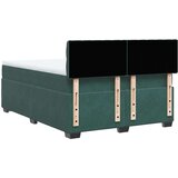 vidaXL Box spring postelja z vzmetnico temno zelena 160x200 cm žamet | Shoptok.si