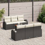  7-dijelni vrtni sofa set s jastučićima Crni poli ratan akacija | shoptok.hr