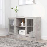 vidaXL Vitrina siva boja betona 120 x 30,5 x 70 cm od iverice Cijene