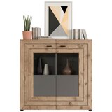 MID.YOU Visoka Komoda Freno, Barva Hrasta, Siva | Shoptok.si