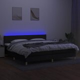  Krevet box spring s madracem LED crni 200x200 cm od tkanine | shoptok.hr