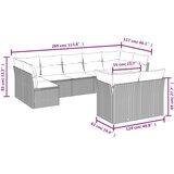  9-dijelni set vrtnih sofa s jastucima poliratan smeđi | shoptok.hr