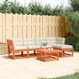  5-dijelni set vrtnih sofa s jastucima voštano smeđi od borovine | shoptok.hr