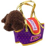  Pudlica u torbici na čičak, plišana igračka, tamnosmeđa | shoptok.hr