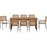  9-dijelni set za blagovanje u vrtu Siva Poli Ratan Akacija | shoptok.hr