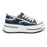 Shelvt Navy blue women's sneakers with white inserts | shoptok.hr