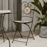 vidaXL bistro stoli zložljivi 2 kosa terakota in bela keramika | Shoptok.si