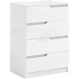 HOMCOM Komoda iverna plošča 60D x 40Š x 85V cm Bela visok sijaj, (5000242524) | Shoptok.si