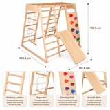 Ginger Home Детска Дървена Катерушка Пързалка, Стълби и Стена за Катерене, 119.5x109.5x119.5 см | shoptok.hr