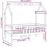  Okvir kreveta za dječju kućicu bijeli 80 x 160 cm borovina | shoptok.hr