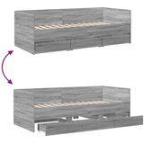 vidaXL Dnevni krevet s ladicama boja sivog hrasta 90 x 190 cm drveni | shoptok.hr