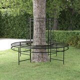 vidaXL Okrogla klop za okrog drevesa Ø137 cm črno jeklo Cene