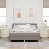  Postelja z vzmetnico z vzmetnico Taupe 160 x 200 cm blago, (5000127005) | Shoptok.si