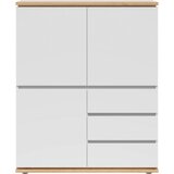 XORA visoka komoda, bela, hrast artisan | Shoptok.si