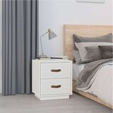  Noćni ormarići 2 kom bijeli 40 x 34 x 45 cm od masivne borovine | shoptok.hr