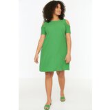 Trendyol ženska haljina Curve Green Cutout Detailed Knitted cene