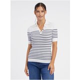 Orsay Cream Women Striped Knitted Polo T-Shirt - Women Cene