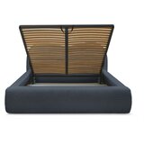 Bobochic Paris Tamno plavi tapecirani bračni krevet s prostorom za odlaganje s podnicom 180x200 cm Orlane – | shoptok.hr