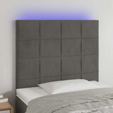  Posteljno vzglavje temno sivo 100x5x118/128 cm žamet, (20935907) Cene