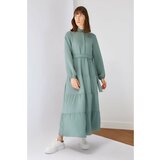 Trendyol Khaki Sash Detaljna haljina siva | kaki Cene