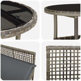 vidaXL 3-delni vrtni jedilni set siva polirattan | Shoptok.si