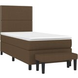 vidaXL Box spring postelja z vzmetnico temno rjava 100x200 c | Shoptok.si