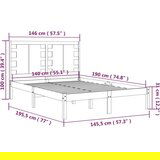  Za krevet od masivne borovine crni 140 x 190 cm | shoptok.hr