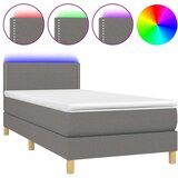  Box spring postelja z vzmetnico LED temno siva 90x190 cm blago, (20726292) | Shoptok.si