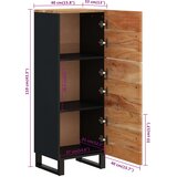  Visoka komoda s 3 vrata 40x33x110 cm od drva bagrema i željeza | shoptok.hr