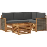  Set vanjskih sofa 5 pcs Prirodna i antracit 59 x 59 x 37 cm | shoptok.hr