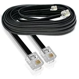 Cabletech telefonski kabel , ploščati, 20 m, črn