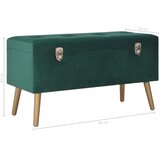  Klupa s pretincem za pohranu 80 cm zelena baršunasta | shoptok.hr