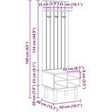 Element za predsoblje OTTA 50 x 40 x 160 cm od masivne borovine | Eponuda.com